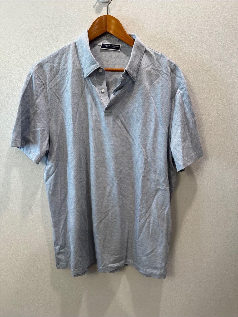 Charles Tyrwhitt Pale Blue Short Sleeve Polo Sz L NWOT